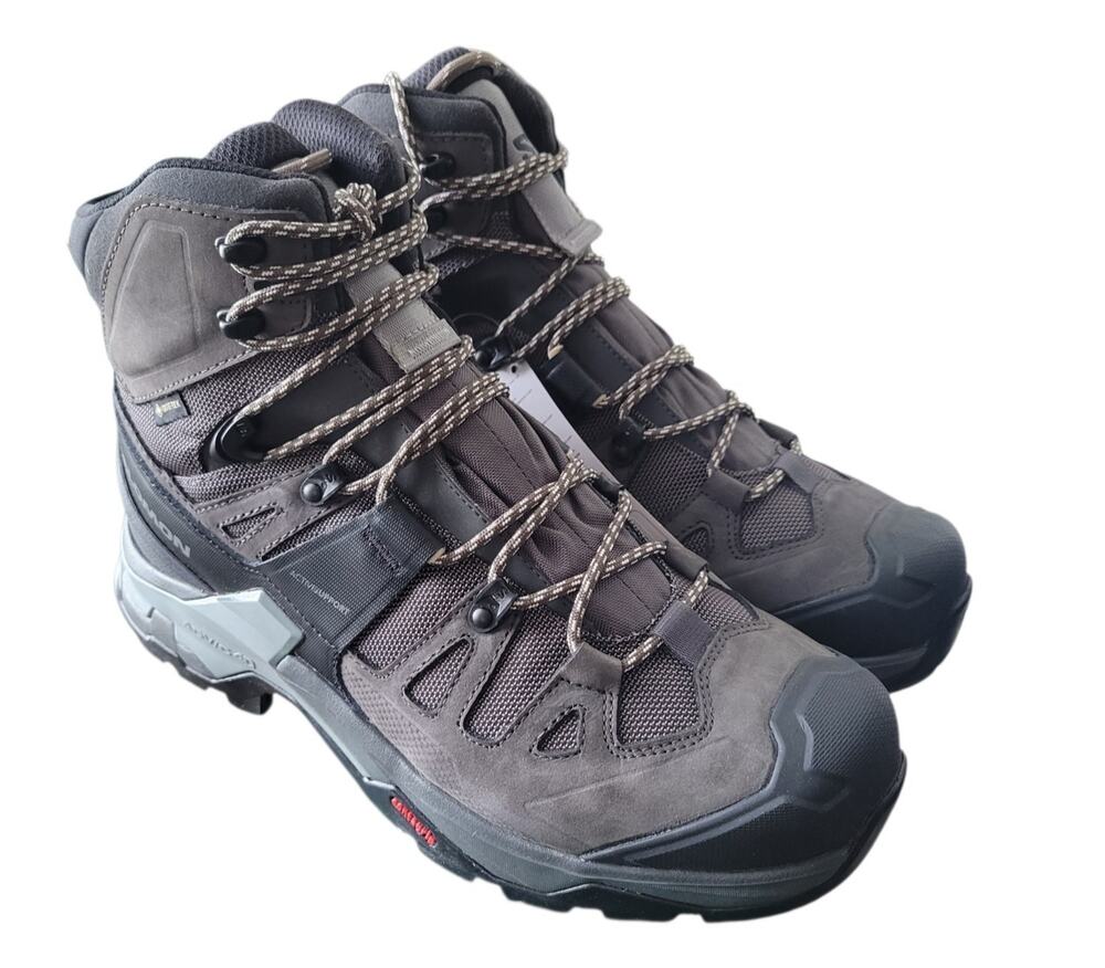 Salomon Quest 4 GTX Women's Hiking Boots, Magnet/Black/Sun Kiss, US 10.5